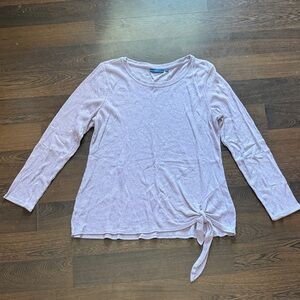 Apt. 9 Ribbed Knit Side Tie Long Sleeve Lavendar Large